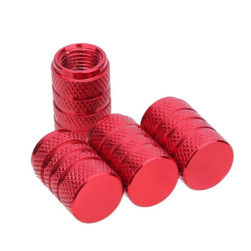 Bouchons de valves rouge aluminium CNC