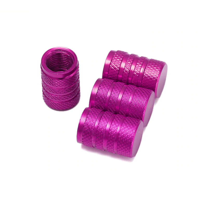 Set de 4 bouchons de valves violet aluminium CNC